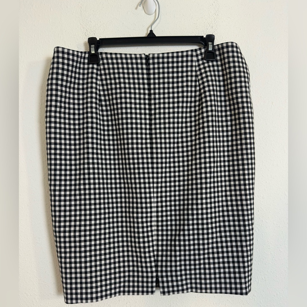 Akris punto Black and White Gingham Pencil Skirt - Picture 3 of 5